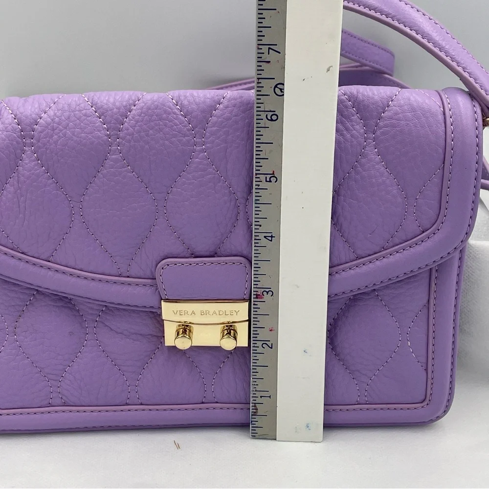 Vera Bradley Lavender Quilted leather Crossbody Bag adjustable strap. Used. - Picture 11 of 14